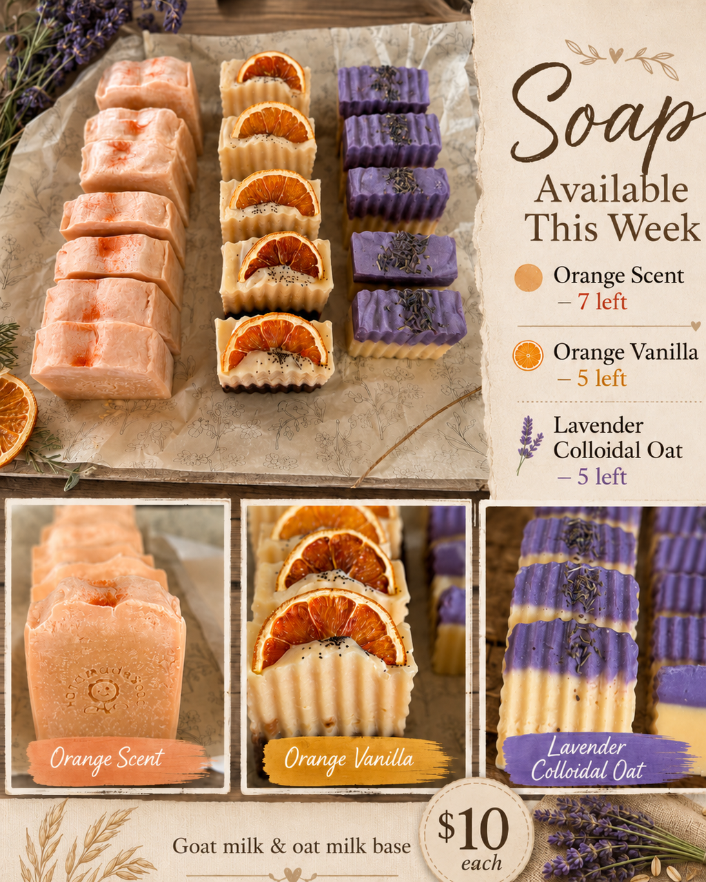 Soap - Goat or Oat Milk