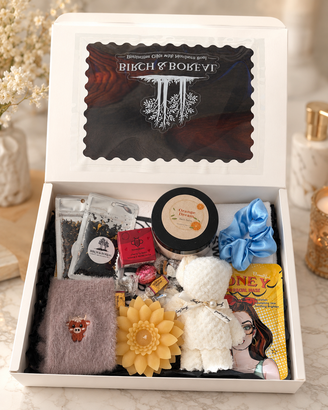 Mini-Spa Gift Box – Tea, Bath Salts, Candle & Cozy Self-Care Gifts